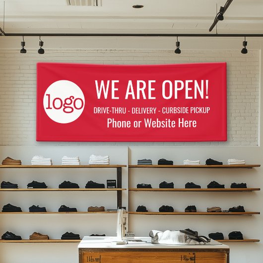 Wir sind offen für Abhol- und Lieferaufträge Banner