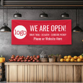 Wir sind offen für Abhol- und Lieferaufträge Banner