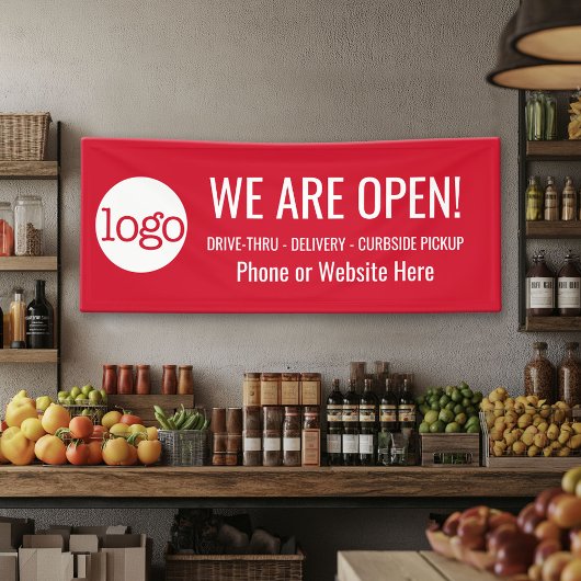 Wir sind offen für Abhol- und Lieferaufträge Banner