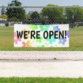 WIR SIND OFFEN! Rainbow Blume Business Banner (Insitu)