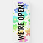WIR SIND OFFEN! Rainbow Blume Business Banner (Vertikal)
