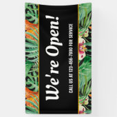 Wir sind Open Business Tropical Floral Banner (Vertikal)