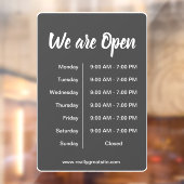Wir sind Open l Gray Business Openings Stunden Fensteraufkleber (Blatt 2)