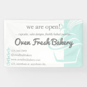Wir sind Open Minze Green Cupcake Bäckerei Busines Banner (Horizontal)
