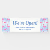Wir sind Open Retro Flamingos Geschäft Banner (Horizontal)