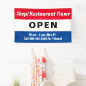 Wir sind Open Sign, Business Name, Stunden Custom Banner (Insitu)