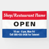 Wir sind Open Sign, Business Name, Stunden Custom Banner (Horizontal)