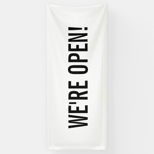 Wir sind Open Simple Minimal Minimalistisch Busine Banner (Vertikal)