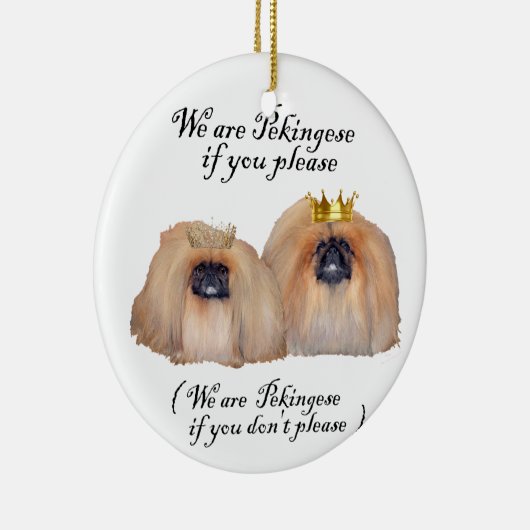 Wir sind Pekingese Keramikornament (Rechts)