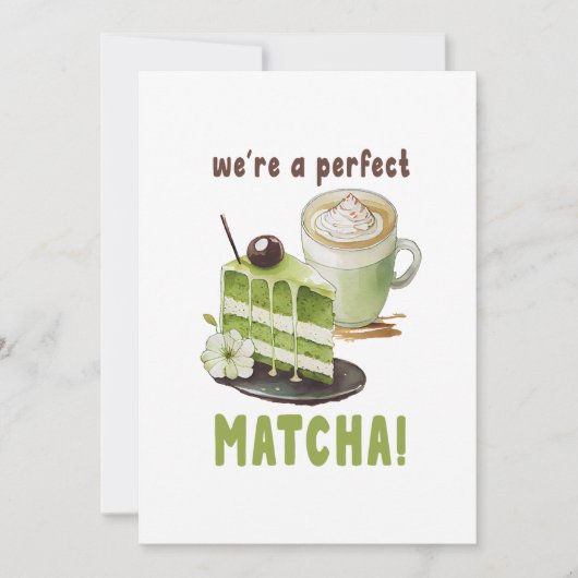 Wir sind perfekt MATCHA Einladung (Vorderseite)
