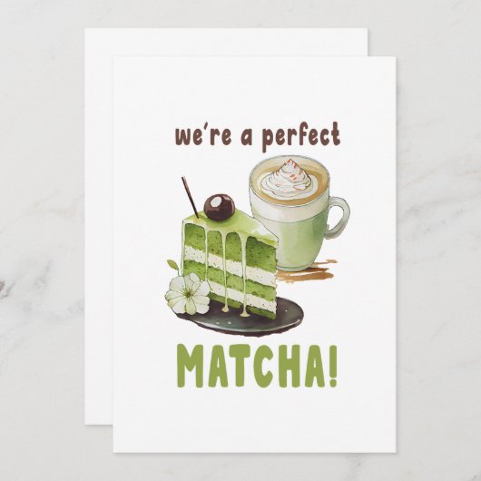 Wir sind perfekt MATCHA Einladung (Vorne/Hinten)