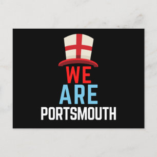 Wir sind Portsmouth England Flag Sport Postkarte