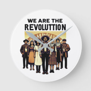 wir sind Revolution Runde Wanduhr