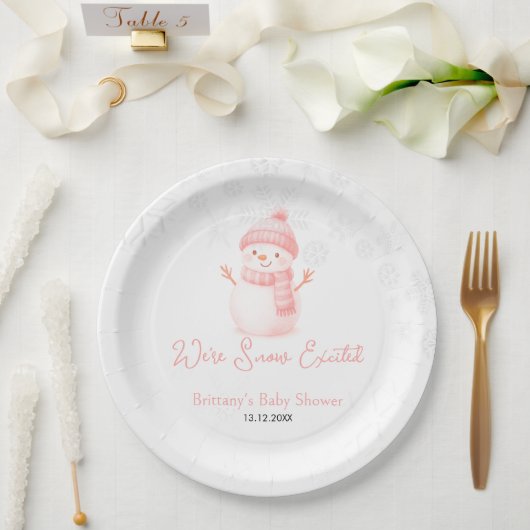 Wir sind schneeeuphorische Schneemänner Mädchen-Ba Pappteller (Hochzeit)