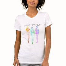 " Wir sind schön" Women's MultiColor Fashion T-Shi