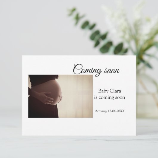 wir sind schwanger, geben Sie den Babynamen Datum  Ankündigung (Stehend Vorderseite)