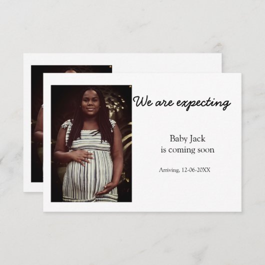 wir sind schwanger, geben Sie den Babynamen Datum Ankündigung (Vorne/Hinten)