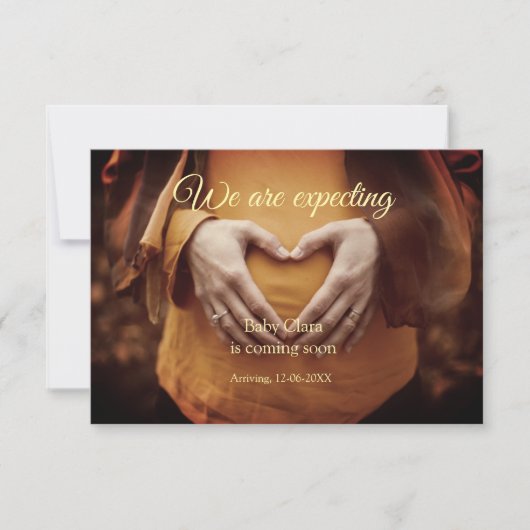 wir sind schwanger, geben Sie den Babynamen Datum Ankündigung (Vorderseite)