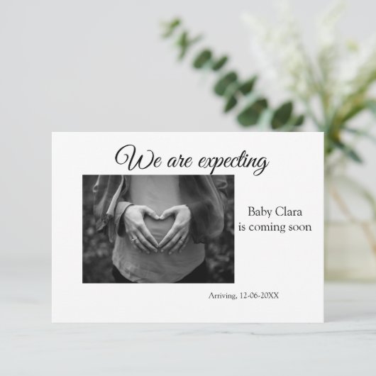 wir sind schwanger, geben Sie den Babynamen Datum  Ankündigung (Stehend Vorderseite)