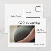 wir sind schwanger, geben Sie den Babynamen Datum  Postkarte (Vorne/Hinten)