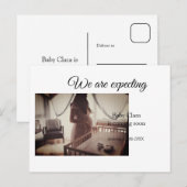 wir sind schwanger, geben Sie den Babynamen Datum  Postkarte (Vorne/Hinten)