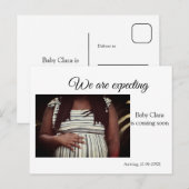 wir sind schwanger, geben Sie den Babynamen Datum  Postkarte (Vorne/Hinten)