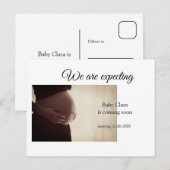 wir sind schwanger, geben Sie den Babynamen Datum  Postkarte (Vorne/Hinten)