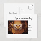 wir sind schwanger, geben Sie den Babynamen Datum  Postkarte (Vorne/Hinten)