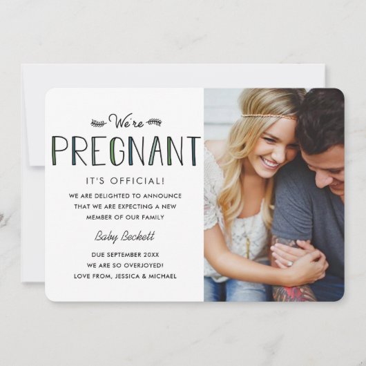 Wir sind schwanger | Schwangerschaftsankündigung (Vorderseite)