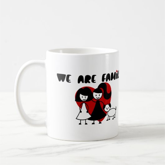 Wir sind schwule/lesbische Familie zwei Frauen und Kaffeetasse (Links)