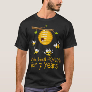 Wir sind seit 7 Jahren Honeys. 7. Hochzeit T-Shirt
