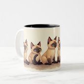 Wir sind Siamkatzen Zweifarbige Tasse (Vorderseite Links)