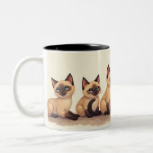 Wir sind Siamkatzen Zweifarbige Tasse (Links)