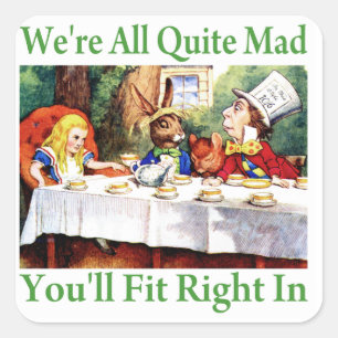 "Wir sind, Sie passen nach rechts herein alles Quadratischer Aufkleber