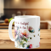 Wir sind so dankbar Blumendesign Kaffeetasse