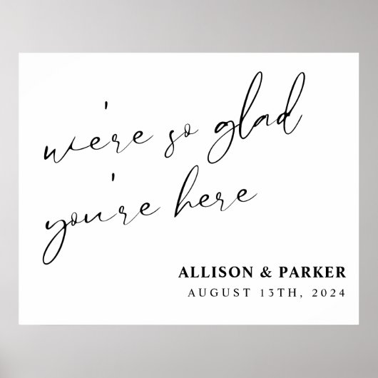Wir sind so froh, dass du hier bist, als du heirat poster (Vorne)