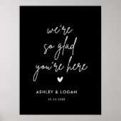 Wir sind so froh, dass du hier bist Schwarze Hochz Poster (Vorne)