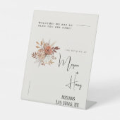 Wir sind so froh, dass Sie hier Bohemische Hochzei Sockelschild (Vorderseite)