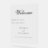 Wir sind so froh, dass Sie hier sind Begrüßungszei Acrylschild (Winkel)