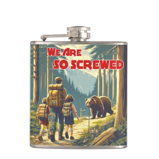 Wir sind so gesäuberte Bärenwanderungen Flachmann (Vorderseite)