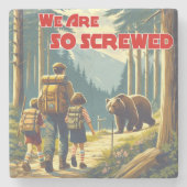 Wir sind so gesäuberte Bärenwanderungen Steinuntersetzer (Vorderseite)