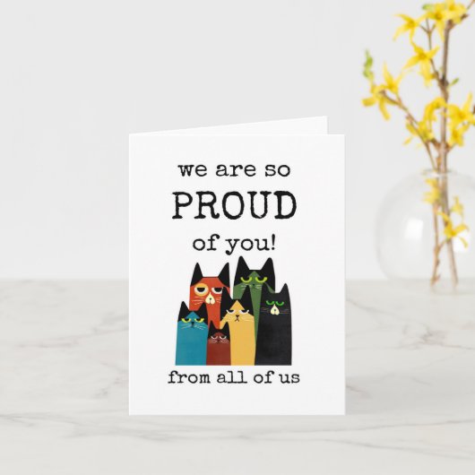 Wir sind so stolz auf Sie, Glückwunsch, Erfolgskar Karte (Gelbe Blume)