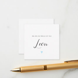 Wir sind so stolz auf Sie, mit blauer Diamantenkar Begleitkarte