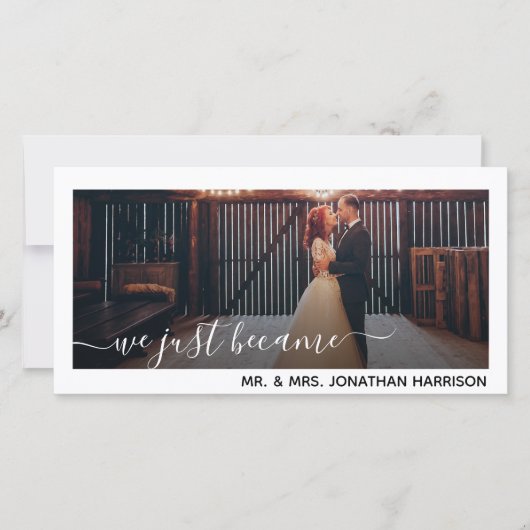 Wir sind soeben Foto geworden, nur verheiratet Ankündigung (Vorderseite)