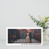 Wir sind soeben Foto geworden, nur verheiratet Ankündigung (Stehend Vorderseite)