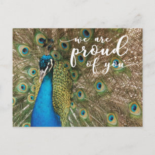 "Wir sind stolz auf Dich" 2, Pfau Foto Postkarte