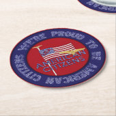 Wir sind stolz auf die amerikanischen Bürger Runder Pappuntersetzer (Angewinkelt)