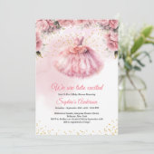 Wir sind Tutu aufgeregten Baby Dusche Einladung (Stehend Vorderseite)