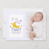 Wir sind über dem Mond 2 Foto Geburtsankündigung Ankündigung (Vorderseite)