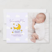 Wir sind über dem Mond 2 Foto Geburtsankündigung Ankündigung (Vorderseite)